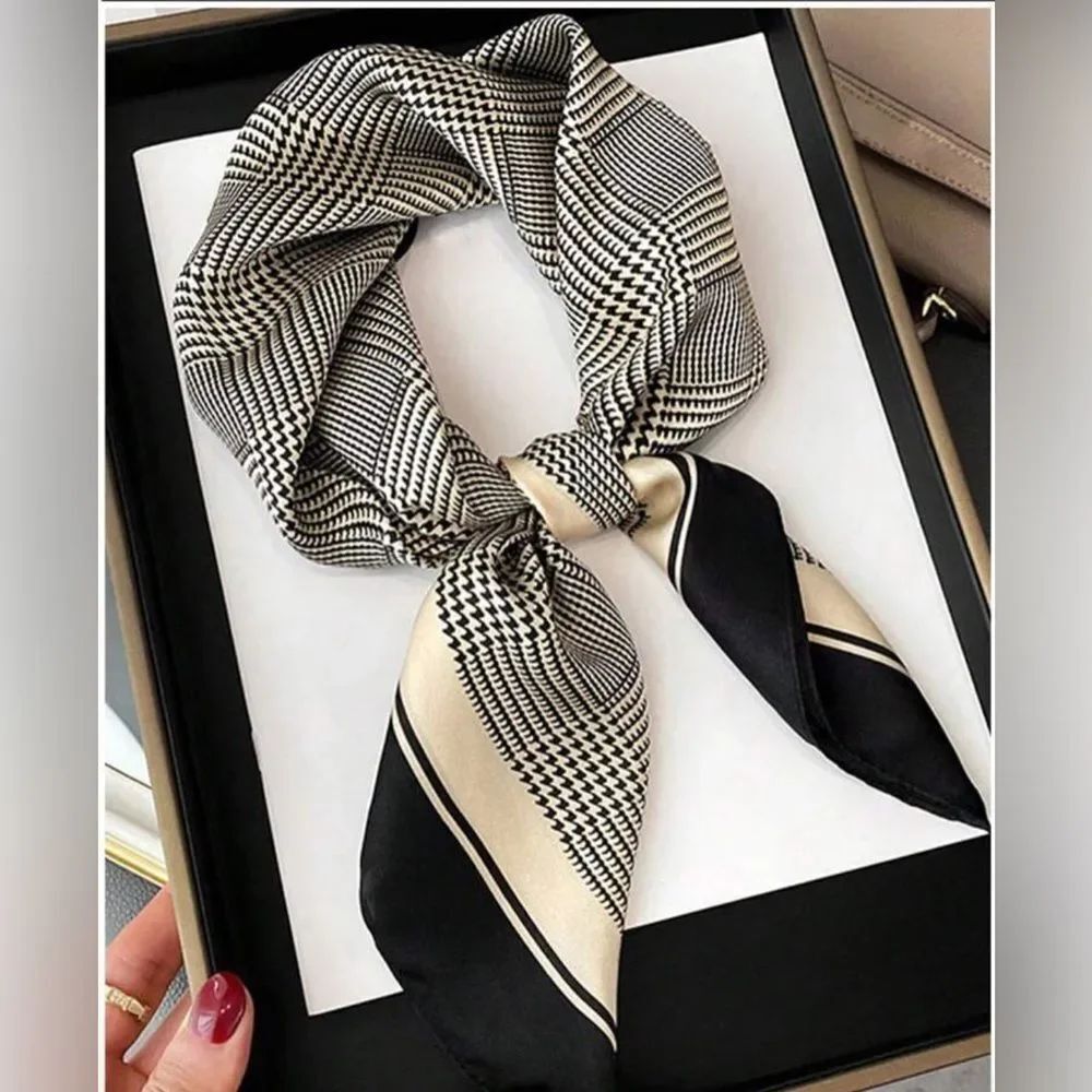NEW! Classic Square Minimalistic Luxury-Style Satin Scarf